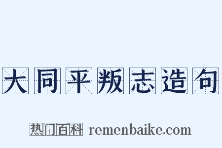 大同平叛志造句是什么意思的图片